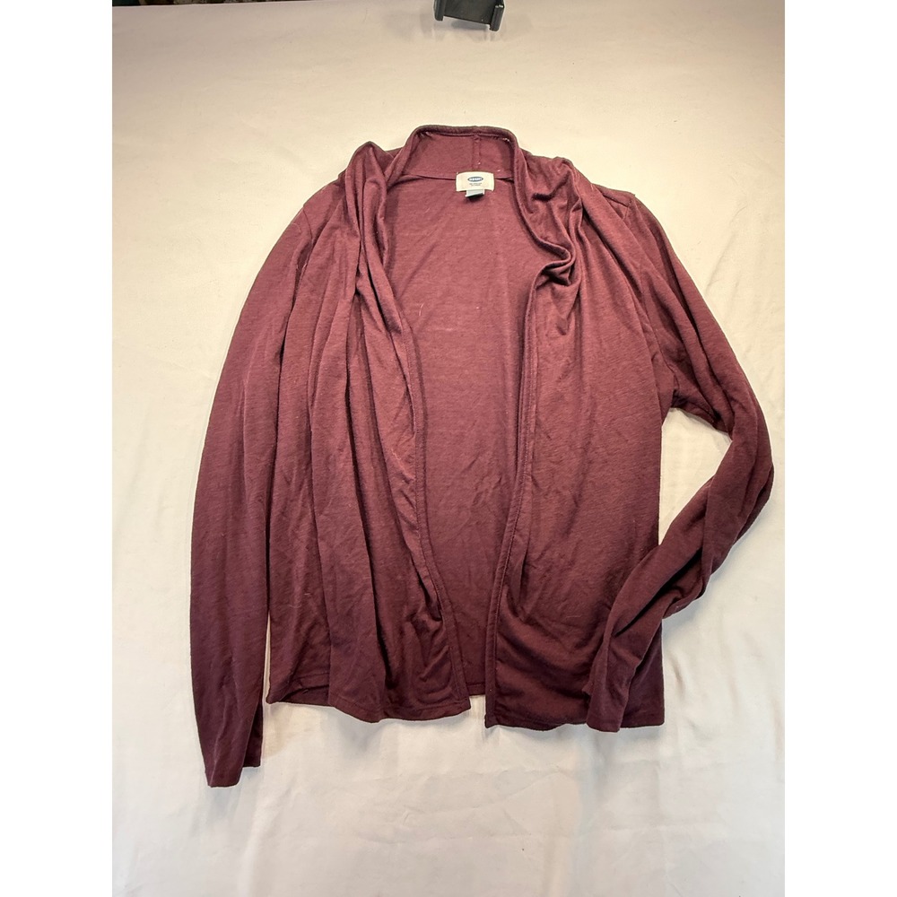 Old Navy Womens XL Burgundy Maroon Open Front Draped Shawl Cardigan Lightweight